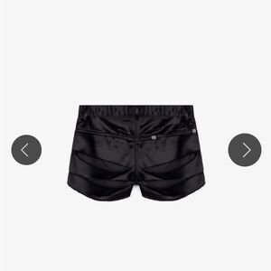 Givenchy Black Designer Shorts in Ripped Satin